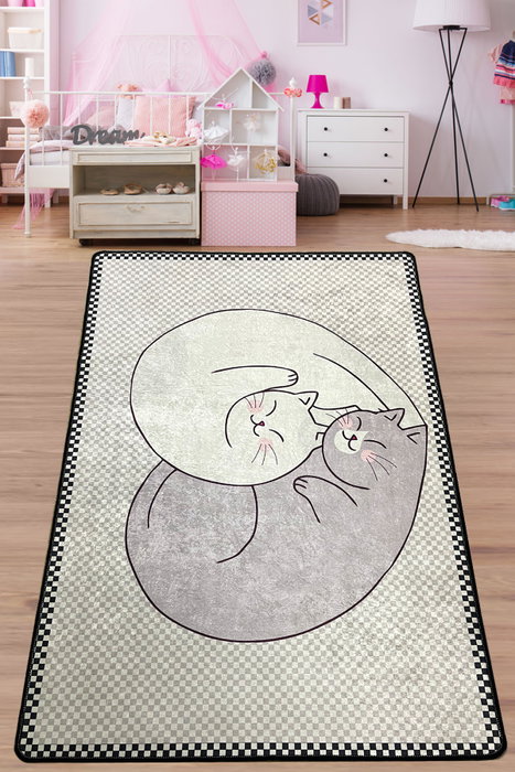 Conceptum Alfombra de Pasillo 80 x 100 cm 100% Poliéster Antibacteriana Antideslizante Lavable